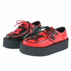 Women's Shoes KILLSTAR - Hexellent Creepers - Black/Red