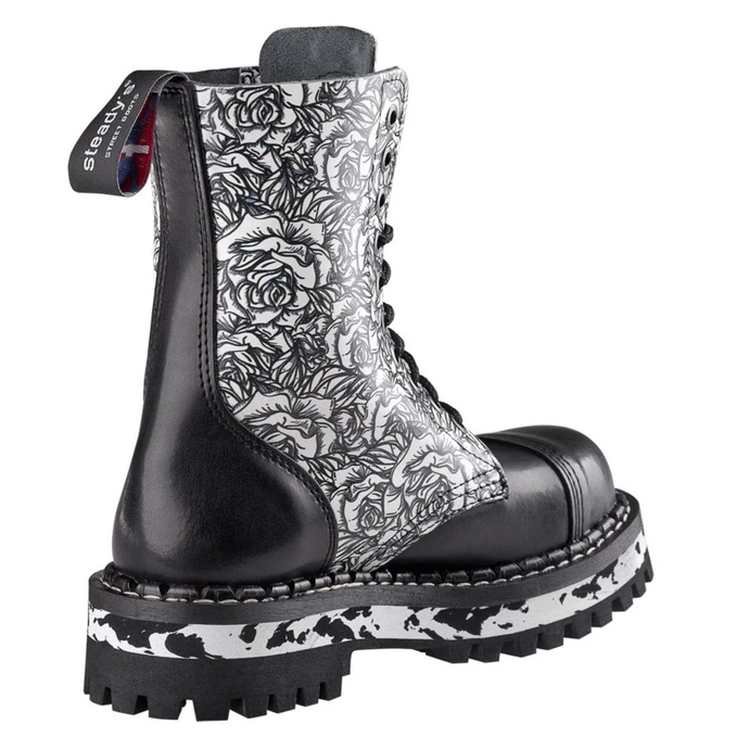 Boots STEADY´S - 10 Eyelet - Black Rose 4 Boots STEADY´S - 10 Eyelet - Black Rose - Image 4
