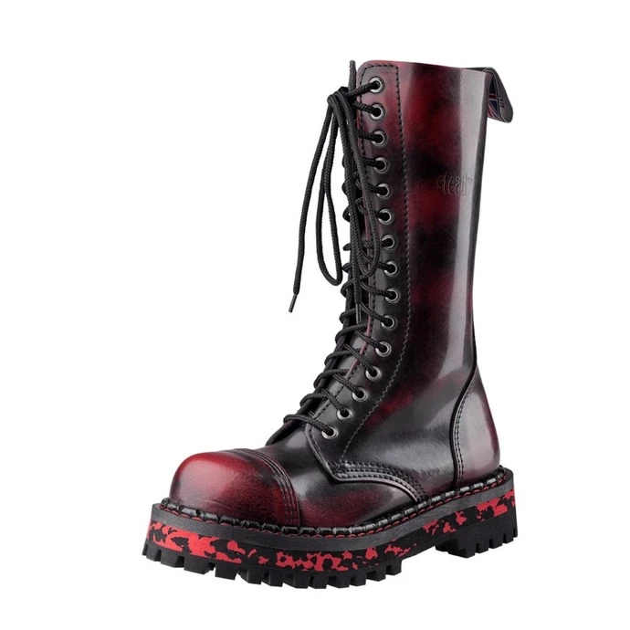 Boots STEADY´S - 15 Eyelet - Red / Black 1 Boots STEADY´S - 15 Eyelet - Red / Black
