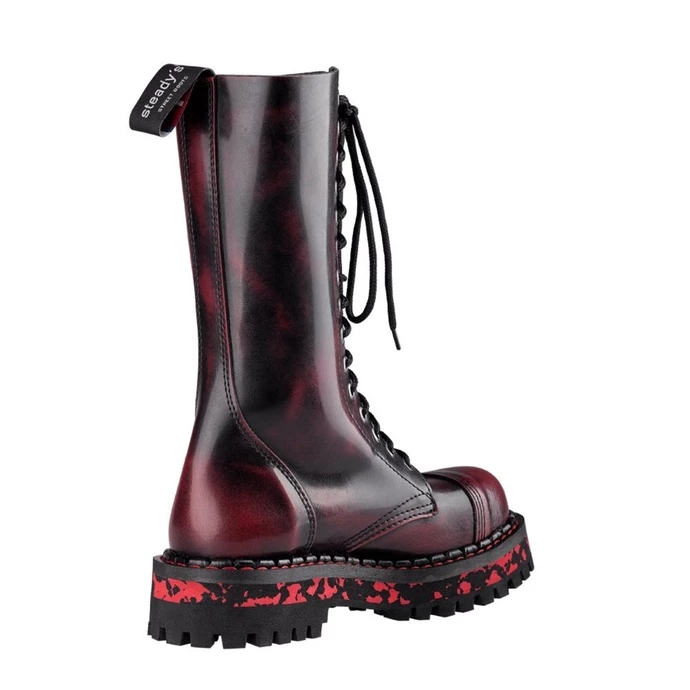 Boots STEADY´S - 15 Eyelet - Red / Black 4 Boots STEADY´S - 15 Eyelet - Red / Black - Image 4