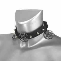Collar Triple Pentagram Classic Boot Strap