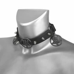 Collar Triple Pentagram Sacrifice Boot Strap