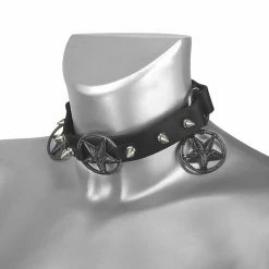 Collar Triple Baphomet Cult Boot Strap