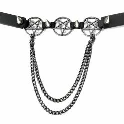 Collar Around The Neck (shoe Harness) Triple Chain Pentagram Boot Strap -women Shoes Shop LSF3 18 d