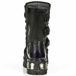 Boots NEW ROCK - ITALI NEGRO, CHAROL STUCO LILA -women Shoes Shop M 107 S4 5