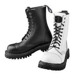 Boots STEADY´S - 10 Eyelets - Black And White