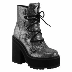Women's Boots KILLSTAR - Broom Rider Boots - SILVER GLITTER