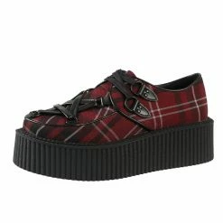 Women's Shoes KILLSTAR - Hexellent Creepers - Blood Tartan -women Shoes Shop hexellent creepers blood tartan003