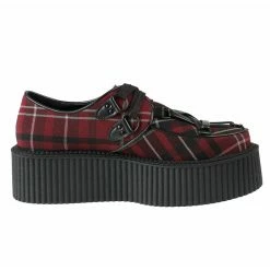 Women's Shoes KILLSTAR - Hexellent Creepers - Blood Tartan -women Shoes Shop hexellent creepers blood tartan005
