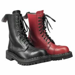Boots STEADY´S - 10 Eyelets - Black Red