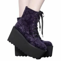 Women's Boots KILLSTAR - Vampires Kiss Platform - PLUM 9 Women's Boots KILLSTAR - Vampires Kiss Platform - PLUM -women Shoes Shop ssae015