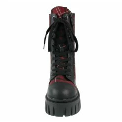 Shoes KILLSTAR - Kick The Bucket Boots - BLOOD TARTAN -women Shoes Shop wa031